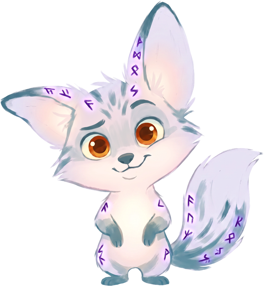 A pale rune-marked fox