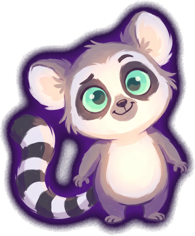 A ring-tailed lemur with mint green eyes